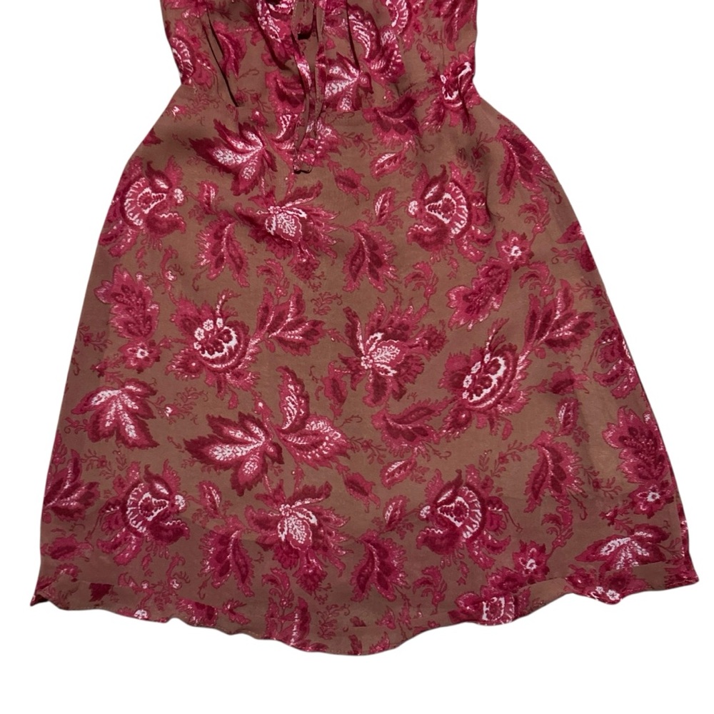 ‼️SOLD‼️ WHITE FOX Sleeveless Floral Print Tie Front Mini Dress XS - Picture 5 of 15
